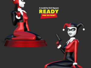 Classic Harley Quinn Fanart 3D Print Model