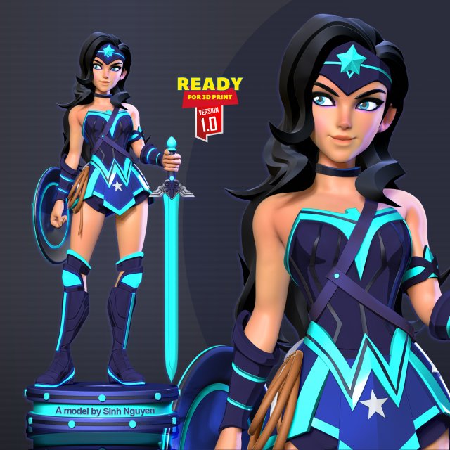 Wonder Woman - MultiVersus Fanart Model do druku 3D .c4d .max .obj .3ds .fbx .stl .blend 