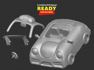 Police car cartoon 3D Print Model