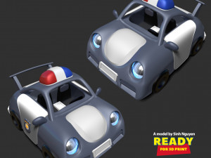 Police car cartoon 3Dプリントモデル