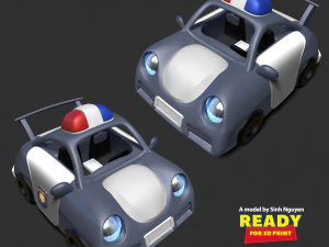 Police car cartoon 3D Print Model
