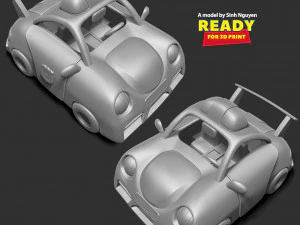 Police car cartoon 3D Print Model
