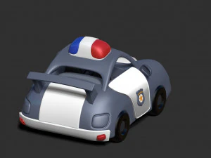 Police car cartoon 3D Print Model