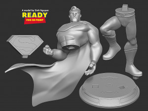Superman Stylized 3D Print Model
