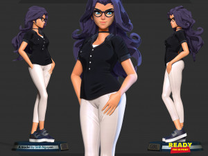Girl with glasses 3D Baskı Modeli