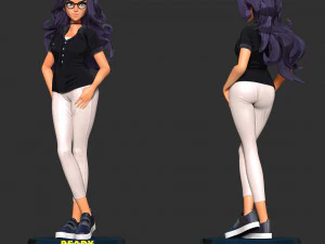 Girl with glasses 3D Print Model