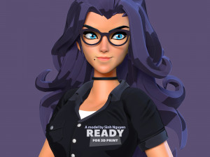 Girl with glasses 3D Baskı Modeli