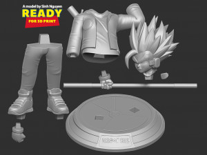 Teen Wukong Gohan - Dragon Ball Fanart 3D Print Model