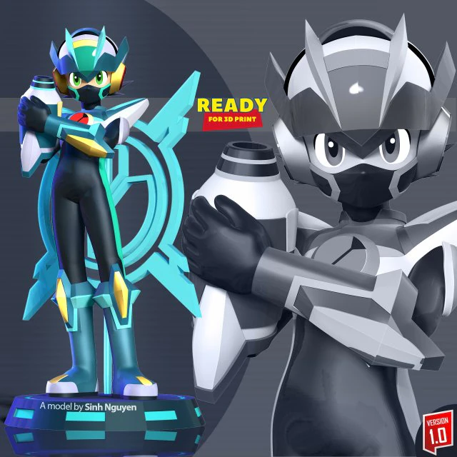 Mega Man X DiVE 3D Print Model .c4d .max .obj .3ds .fbx .stl .blend