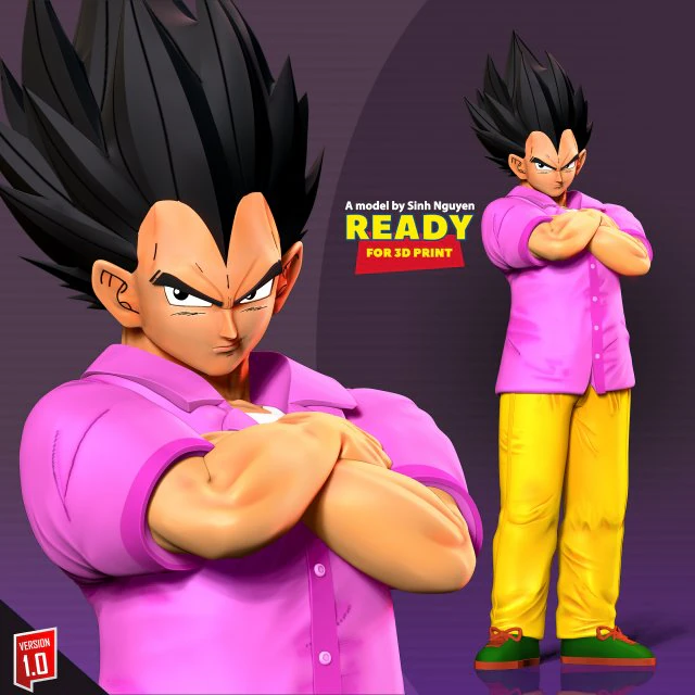 Badman Vegeta - Dragon Ball Fanart 3D Print Model .c4d .max .obj .3ds .fbx .stl .blend 