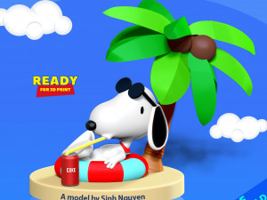 Snoopy at the beach Free 3D Print Model in Animals 3DExport