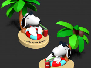 Snoopy at the beach 3D Принт Модель