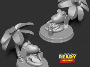 Snoopy at the beach 3D Print Model