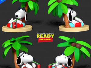 Snoopy at the beach 3D Принт Модель