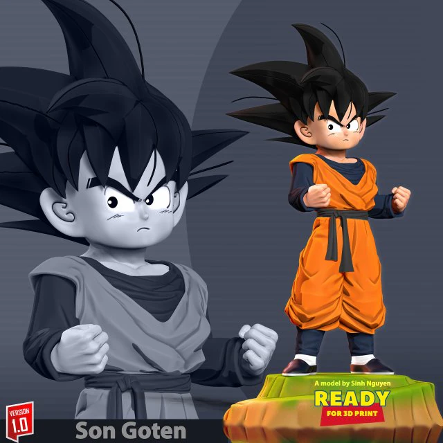 Son Goten - Dragon Ball Fanart 3D Print Model .c4d .max .obj .3ds .fbx .stl .blend 