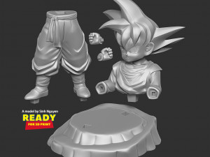 Son Goten - Dragon Ball Fanart 3Dプリントモデル