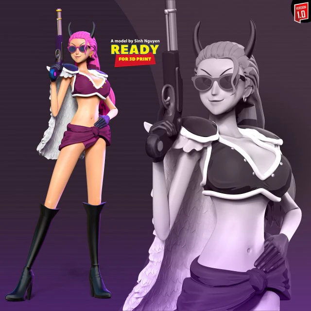 Ginrummy - One Piece Fanart 3D Print Model .c4d .max .obj .3ds .fbx .stl .blend