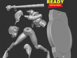Harley Quinn baseball player 3D Print Model
