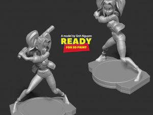 Harley Quinn baseball player 3D Print Model