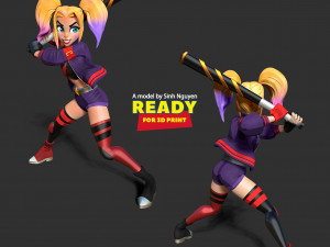 Harley Quinn baseball player 3D 프린트 모델