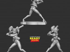 Harley Quinn baseball player 3D Print Model
