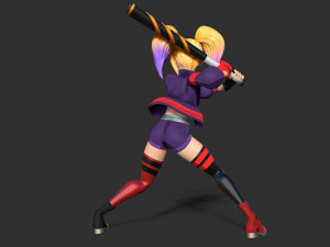 Harley Quinn baseball player 3D 프린트 모델