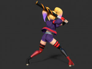 Harley Quinn baseball player 3D Print Model