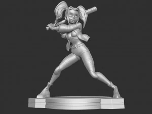Harley Quinn baseball player 3D Print Model