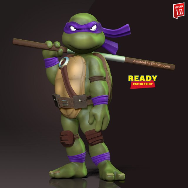 Donatello - Teenage Mutant Ninja Turtles 3D Принт Модель .c4d .max .obj .3ds .fbx .stl .blend 