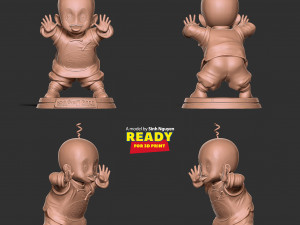 Chiaotzu - Dragon Ball fanart 3Dプリントモデル