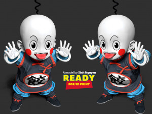Chiaotzu - Dragon Ball fanart 3Dプリントモデル