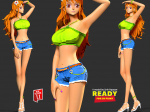 Nami with summer - One Piece Model do druku 3D