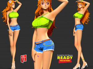 Nami with summer - One Piece 3D Print Model