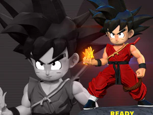Jovem Son Goku - Pronto para lutar Modelo de Impressão 3D