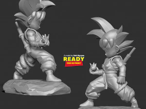 Young Son Goku - Ready to fight 3D Print Model