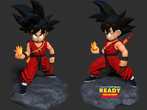 Young Son Goku - Ready to fight 3D Print Model