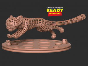 The leopard is running Modelo de impresión 3D