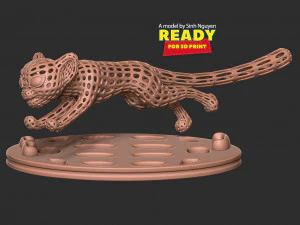 The leopard is running 3D Print Model