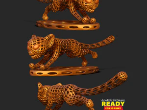The leopard is running 3D Print Model
