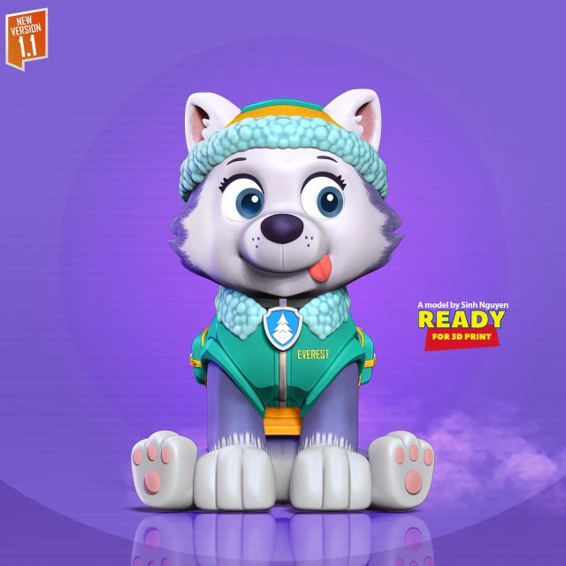 Everest - Paw Patrol 3D Print Model .c4d .max .obj .3ds .fbx .stl .blend