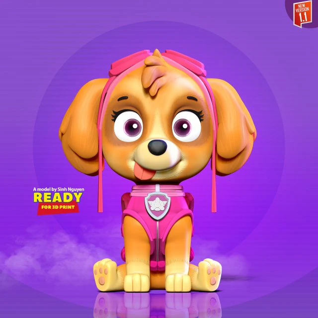 Skye - Paw Patrol 3D Print Model .c4d .max .obj .3ds .fbx .stl .blend 