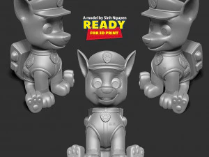 Chase - Paw Patrol Fanart 3D Print Model