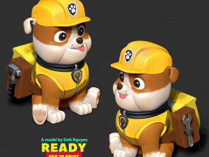 Rubble - Paw Patrol Fanart 3D Принт Модель