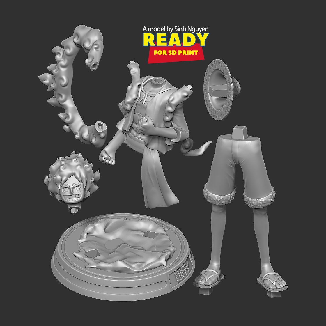 Luffy Gear 5 - One Piece 3D Print Model in Man 3DExport