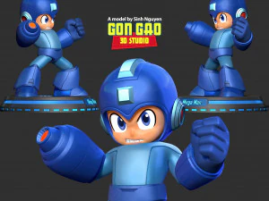 Angry Mega Man 3D Print Model