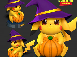 Pikachu at Halloween festival 3D Print Model