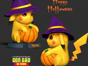 Pikachu at Halloween festival 3D Print Model
