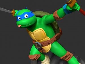 Arte dos f&atilde;s de Leo das Tartarugas Ninja Adolescentes Mutantes Modelo de Impressão 3D