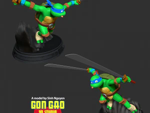 Arte dos f&atilde;s de Leo das Tartarugas Ninja Adolescentes Mutantes Modelo de Impressão 3D