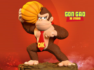 Donkey Kong hugs a pumpkin 3D Print Model